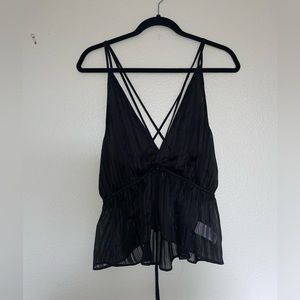 Express Spaghetti Strap Sheer Top